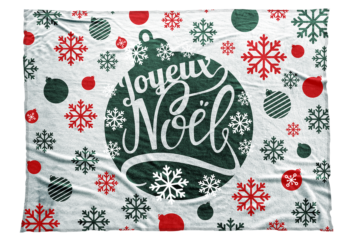 Whether you say Joyeux Noel or Merry Christmas this blanket can provide a festive seasonal accent with its red and green design. Cuddle up in one with a mug of warm apple cider this Christmas season. Available in two additional color palettes.
