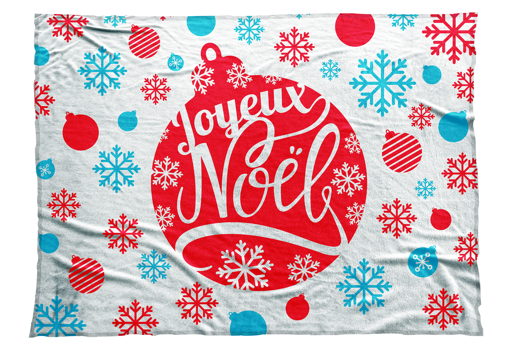 Whether you say Joyeux Noel or Merry Christmas this blanket can provide a festive seasonal accent with its red and blue design. Cuddle up in one with a mug of warm apple cider this Christmas season. Available in two additional color palettes. 