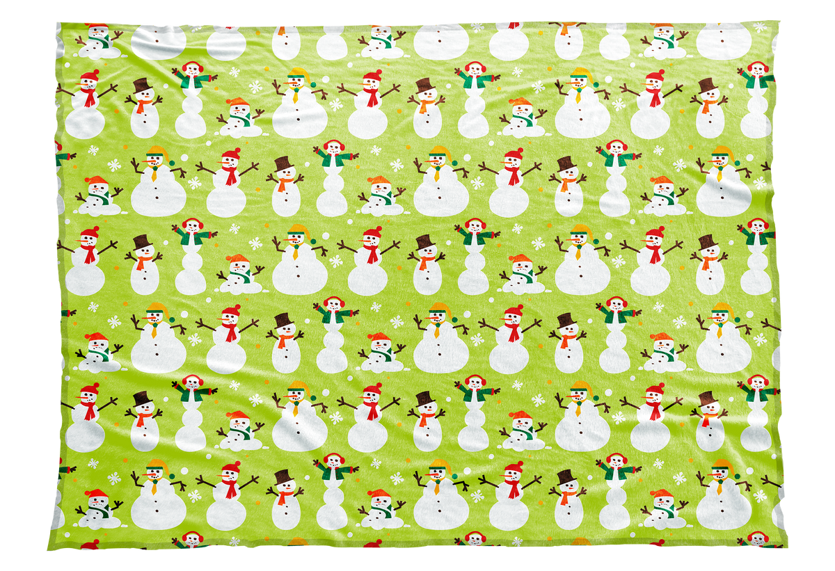 Snowmen are a fun and whimsical symbol of the winter season. So whether you are in Alaska or Arizona this winter try cuddling up in a cozy blanket decorated with happy snowmen against a lime green background. Also available with bright blue and gray backgrounds.