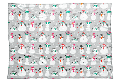 Snowmen are a fun and whimsical symbol of the winter season. So whether you are in Alaska or Arizona this winter try cuddling up in a cozy blanket decorated with happy snowmen against a gray background. Also available with lime green and bright blue backgrounds.